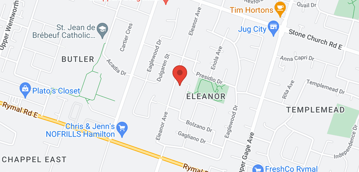 map of 135 ELEANOR Avenue